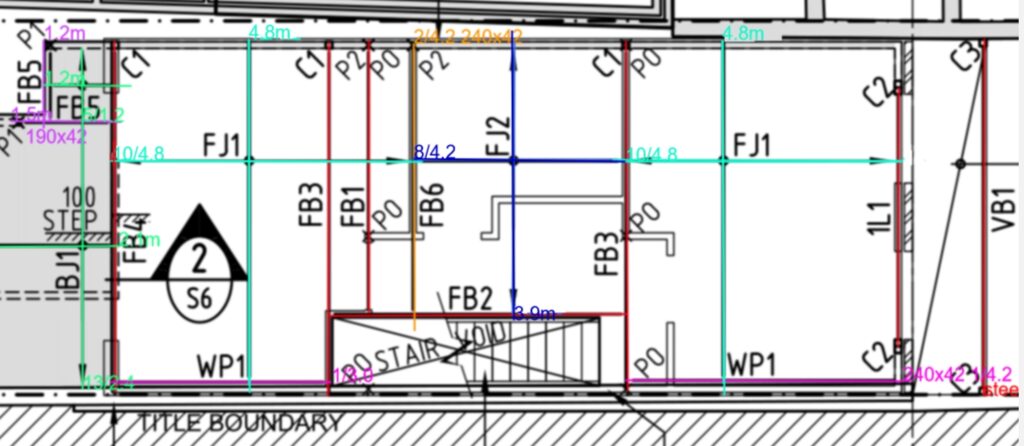 Stick frame bearers joists